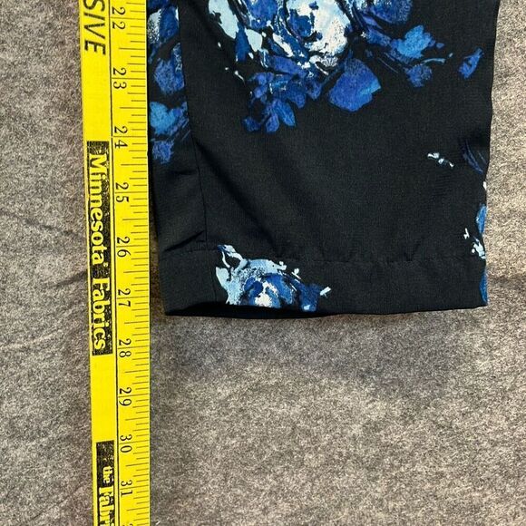 NWT COLDWATER CREEK Pants Womens Large Navy Floral Ankle Natural Fit Drawstring - Picture 11 of 15